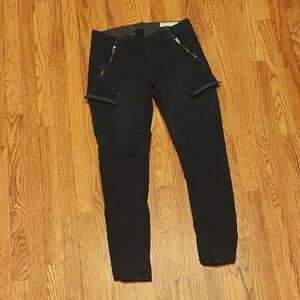 Rag And Bone Bowery Dark Blue Cargo Pants with Zipper Details